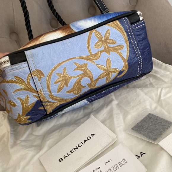 Balenciaga Blanket Square Floral-print Lambskin Bag / Small - Picture 3 of 12
